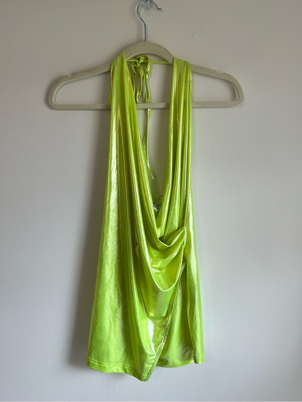 Princess Polly Lime Green Metallic Dress/ Beach Coverup